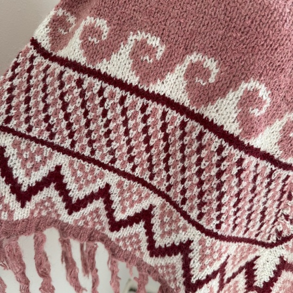 Max Studio Knit Poncho Boho Folk Retro Festival Artisan O/S - Picture 4 of 11